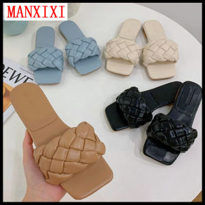 Xăng Đan Đế Bằng Phong Cách Hàn Quốc Thương Hiệu MANXIXI Dép Dệt Đẹp Thời Trang Đối Với Phụ Nữ (Cỡ 35-39)