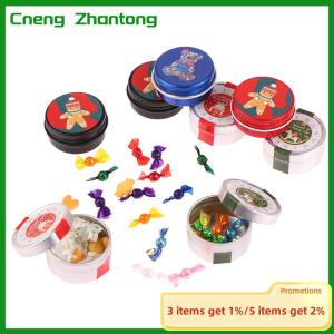 Cneng 1:12 Dollhouse Miniature Christmas Cookies Biscuit Candy Gift Box Tin Box Model Home Living Scene Decor Toy