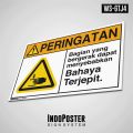 Safety Sign Rambu K3 PVC ANSI Bahaya Terjepit Bagian yang Bergerak 4 M 45x30cm. 