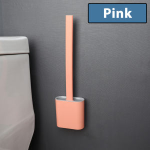 Worthbuy Deep Cleaning Flexible Brush Head Silicone Toilet Bowl Cleaner With Double Layer Holder