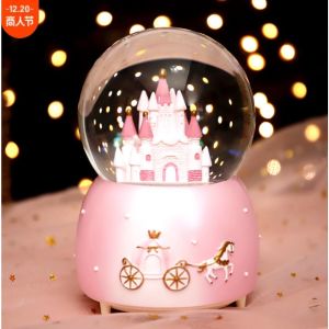 Quả cầu pha lê hộp âm nhạc tuyết Cầu tuyết thủy tinh công chúa tiên cá. Princess. Coupel tình nhân