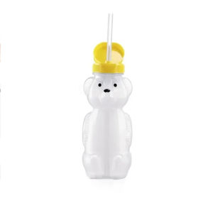 230ml Bear Shape Straw Cups Large Volume with Flexible Straws for Babies Food-Grade & BPA Free For Coffee & Juice