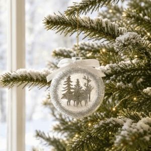 FOUNDTWO Trong suốt Quả cầu trang trí Giáng sinh Tinh tế Cây thông Noel Trang trí quả cầu địa lý Dễ thương Tuần lộc dây chuyền Giáng sinh trong suốt Cây thông Noel