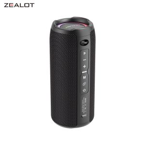 ZEALOT S49 Pro Bluetooth Speaker Wireless Portable TWS Stereo Support TF Card LED Control Bluetooth 5.2 3600mah Battery