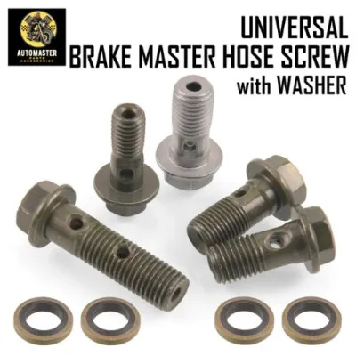 AUTOMASTER Motorcycle Caliper Bolt Brake Hose Screw Banjo Bolt Brake Bolt Tubing Screw Universal