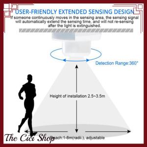 [The Cici Shop] Microwave Sensor Switch 5.8ghz HF 220V LED 360 Degree Radar Motion Body Sensor