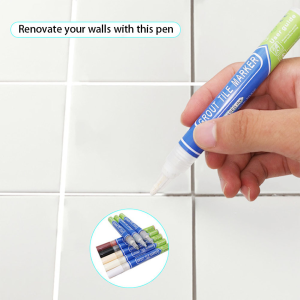 Calistouk 5 Colors Water Resistant Home Kitchen Tile Grout Pen White Grey Black Tile Grout Sealant Marker