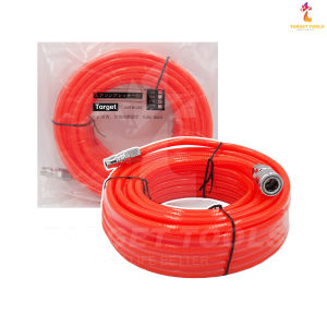 Target สายเติมลม สายปั๊มลม สายลมพร้อมใช้ ขนาด 5X8 ยาว 15 เมตร (สีส้ม) มาพร้อมกับหัวต่อคอปเปอร์ 2 ด้าน พร้อมใช้งานได้เลย