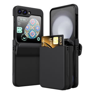 【✅SG SELLER🔥】RICHMENT Slim Protective Phone Case Transparents Case Crystal Clear for Samsung Galaxy Z Flip 6 Case with Hinge Protection Shockproof with Credit Card Holder ID Card Protective Cover Flip Z FLIP6 Phone Case for Galaxy Z Flip 6 5G(Clear)