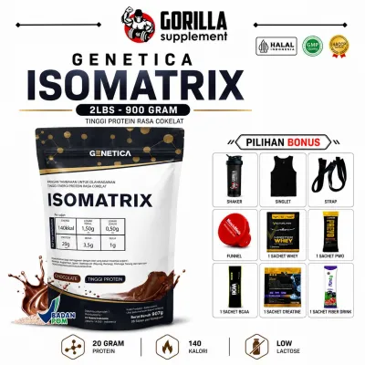 GENETICA ISOMATRIX 1lbs & 2lbs Protein Isolate Matrix BPOM HALAL