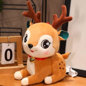 GOXBERK Có thể mở Đồ chơi nhồi bông nai sừng tấm giáng sinh Plushies Cây giáng sinh Búp bê vải lông ông già Noel Đồ chơi nhồi bông ông già Noel Mềm Loạt búp bê giáng sinh Trang trí Giáng sinh