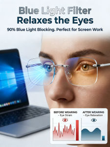 Reading Glasses Multifocal Photochromic Unframed For All Ages Indoor Outdoor Use Men Women Fashion Old Vision Glasses/Automatic Light Adjustment/Trendy Look