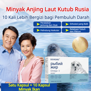 Kapsul Minyak Laut Lautan Rusia 1 Kapsul Setara dengan 10 Kapsul Omega-3 Biasa 70 Gram Konsentrat Murni Untuk Kesehatan Jantung dan Otak Konsentrasi Tinggi Omega-3 Minyak Laut Arktik Minyak Ikan dan Minyak Udang