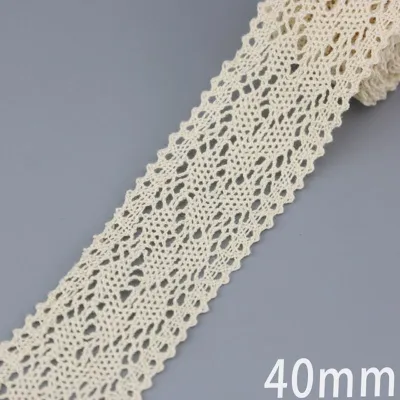 5m Cotton Lace Ribbon Beige DIY Handmade Wedding Party Craft Gift Packing Patchwork Crocheted Lace