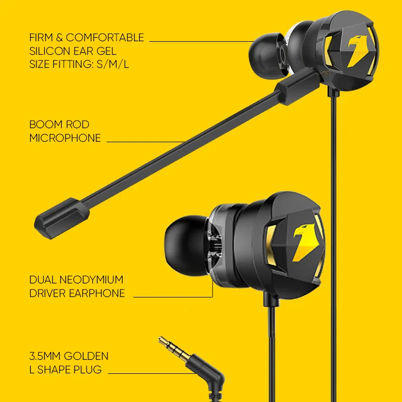 Armaggeddon WASP 5 Gaming Earphones with Strong Bass Dual Driver Dectachable Microphone Lazada Singapore