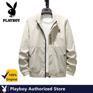 PLAYBOY 2022 Spring and Autumn New Mens Classic Fashion Versatile Solid Color Jacket Mens Casual Slim Fit Large Size High Quality Jacket M-4XL