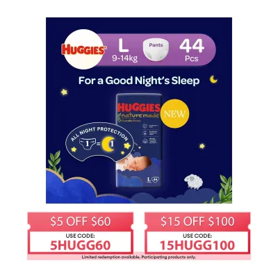 Huggies Naturemade Overnite L Pants 44s