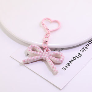 Bowknot Keychain with Love Keyring Doll Backpack Hang Buckle