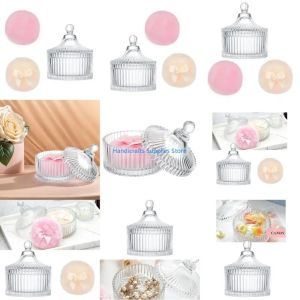 Kirilgu Sturdy Glass Powders Puff Holder with 3 Large Puff for Efficient Beauty Tool Management Makup Tool Organization R6P8Q