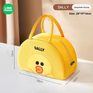 Line Friends Brown Insulated Lunch Bag with Large Capacity Thermal Cooler Beg LFB127