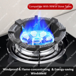 Universal Cast Iron Gas Stove Windshield Energy-Saving & Windproof 8-Claw Design High-Temperature & Rust-Resistant