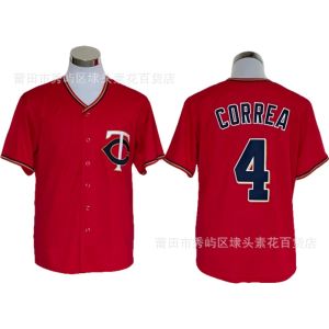MLB Minnesota Twins Đội Thành Phố Đôi 4 Số CORREA Áo khoác cardigan fan jersey bóng chày thêu