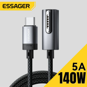 Essager PD3.1 140W Magnetic Magsafe3 Fast Charging Cable Type C OTG Adapter Fast Charging USB C Magnet Connector For MacBook Pro Macbook Air Magsafe3 140W Type-C Fast Charging Adapter Cable