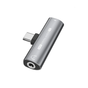 Portable USB C to USB C & 3.5mm Converter Adapter Support 27W Fast Charging 16Bit/32Bit for Type C Devices