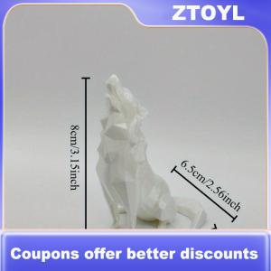 【ZTOYL】 Modern Abstract Geometric Wolf Sculpture 3D Printed Plastic Statue Office Decor Indoor & Outdoor Use