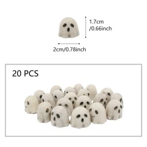 MNTT Resin Halloween Ghost Decoration Mini Cute Skull Statue Decorations Festive Decor White Joy Garden Ghost Ornament Flower Pot Decoration