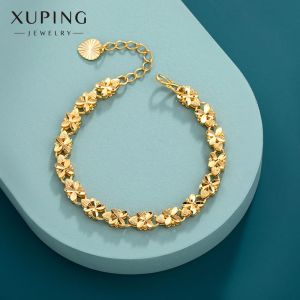 Gelang Rantai Xuping Wanita Elegan Mode Fouf Leaf Clover Import