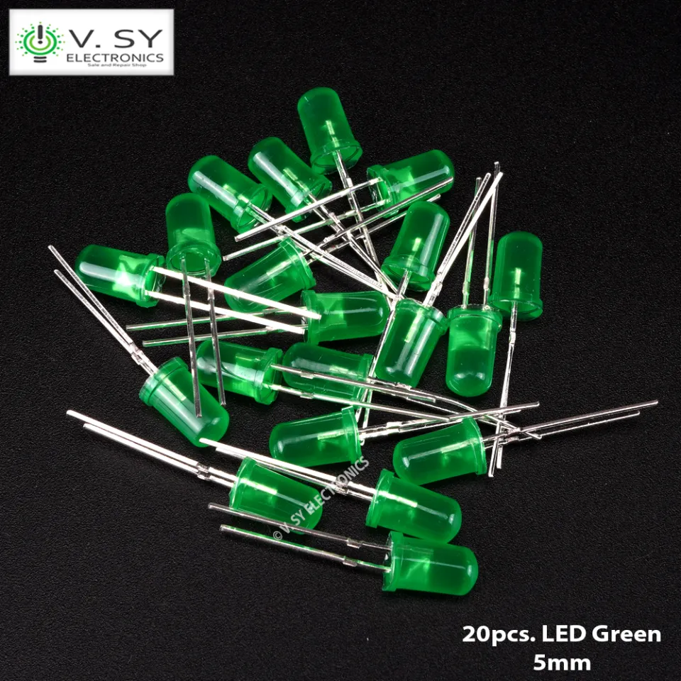 20pcs. LED Lights 5mm Green Light Emitting Diode 3V DC Lazada PH