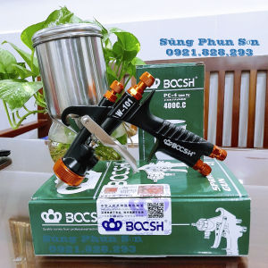 Súng phun sơn W101 Bocshchính hãng Đài Loan Béc 1.3 - cốc inox 304 có chân đứng 400ml