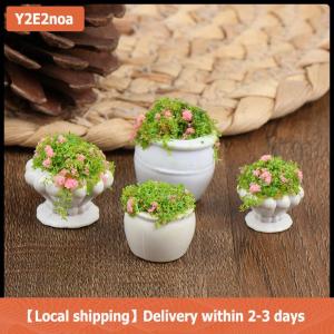 【Local shipping】 2pcs Dollhouse Furniture 1:12 Accessories Mini Green Plant Bonsai Flower Pots