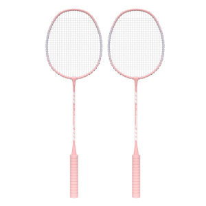 เซตไม้แร็คเก็ตคู่ไม้แบดมินตันผู้ใหญ่ไม้แบดมินตันที่จับโฟมแบบยืดหยุ่นสูงทนทานต่อการฉีกขาด