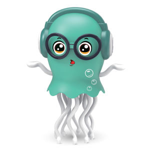 [crystalawaking]LED Dancing Funny Jellyfish Toy with Music & Light Light Up Music Toy Smart Obstacle Avoidance for Office Desk Decor