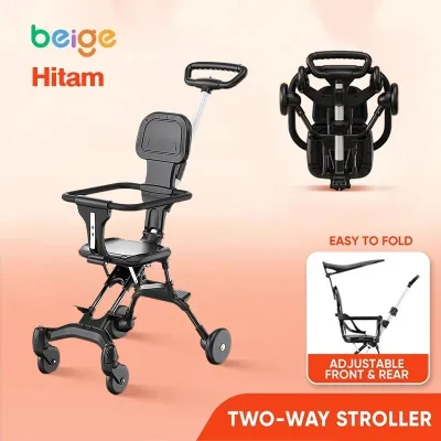 BEIGE stroller bayi 2 Arah Traveling Cabin Size/Maksimum 50kg(Sepeda motor dapat dibawa)
