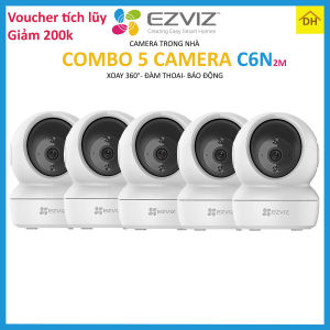 [Voucher 200k] COMBO 5 Camera EZVIZ C6N 2M 1080p Xoay 360 Độ- Đàm Thoại 2 Chiều- Báo Động Chống Trộm- Wifi Trong Nhà Chính Hãng