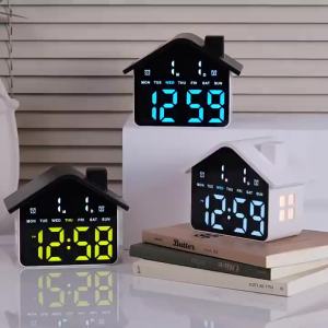 USB LED Light Digital Alarm Clock TEMP Date Week Dual Alarm Timing Countdown Snooze Table Clock Auto Dimmable 12/24H Clock