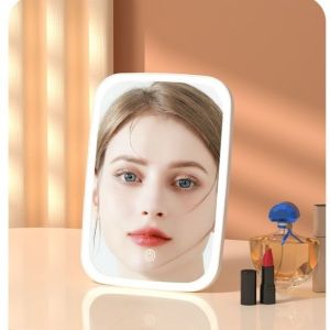 Cermin kaca Rias Dengan Lampu LED Cermin Make Up Rechargeable Tombol Touch Screen