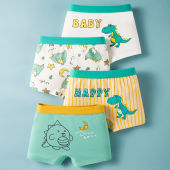4Pcs Boys Underwear Cotton Seluar Dalam Budak Lelaki Kids Boxer Boys Panties Dinosaur Print Design Teenager Boy Briefs for Children Seluar Dalam Budak Lelaki 男孩内裤