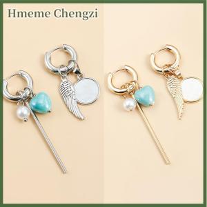 Hmeme Delicate Jewelry Irregular Heart Earrings 2025 New Trend Temperament Blue Resin Drop Earrings For Girl Lady Gifts