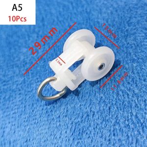 VERMILL 10Pcs Curtains Hook Ring Slider Curtain Wheels Rail Straight Curved Track Rollers Furniture Hardware Curtain Track Accessories Durable Decorative Curtain Rod Pulley