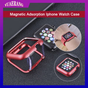 VUAERANG Magnetic Adsorption Metal Frame Protection Case compatible for Apple 38 42 MM Series 1 2 3 4 5 6 For i Watch 40 44 MM Bumper Case