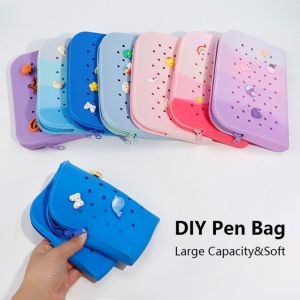 CHLOCH Silicone Túi đựng bút Sức chứa lớn Tự làm Hộp Bút Chì Thời trang Chống bụi bẩn Hộp bút Học sinh