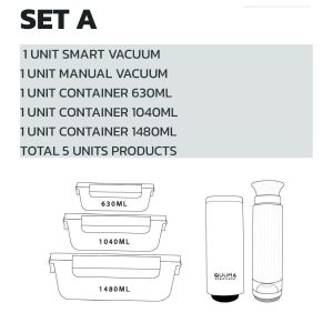 Quuma NegativeVAC Vacuum Glass Container Food Storage Lunch Box 真空食物玻璃保鲜盒