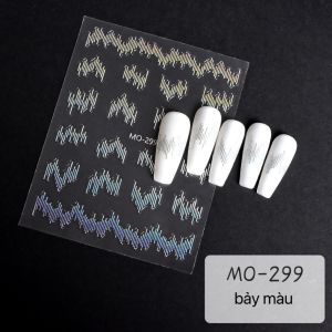Miếng sticker dán móng tay phát quang - Sticker dán móng chủ đề nhịp sóng phát quang (lẻ 1 tấm)