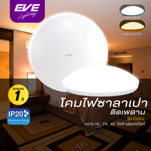 EVE โคมไฟติดเพดาน โป้ะไฟ นีออนกลม ชุดแผงแอลอีดี LED โคมซาลาเปา รุ่น Cetus ขนาด 18W 24W 42W แสงขาว แสงเหลือง