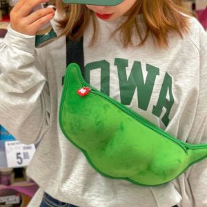 JIVIVIL Túi đeo chéo hình đậu cute dung lượng lớn chất liệu nhung