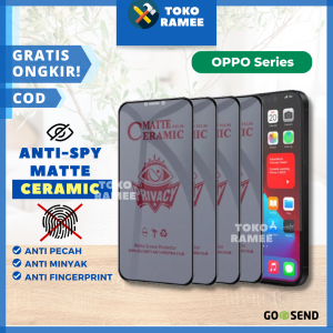 Tempered /  Tampered / Temple Glass / Glass Privacy Anti Gores Matte / Anti Spy Anti Pecah Anti Minyak / Pelindung Privasi / Anti Intip Ingintip Full Layar OPPO RENO 8T 8 7 6 5F 5 4 4F 2 2F 5G F11 F9 F9 F7 F5 PRO A5 A57 2020 A16 A16K A16E A17 A9 Anti Spy